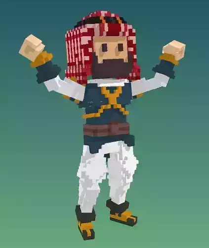 PIXEL Arabic Man  Low-poly 3D model
