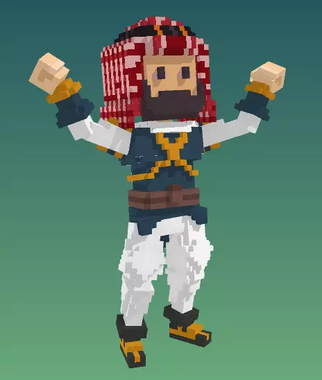PIXEL Arabic Man  Low-poly 3D model_0