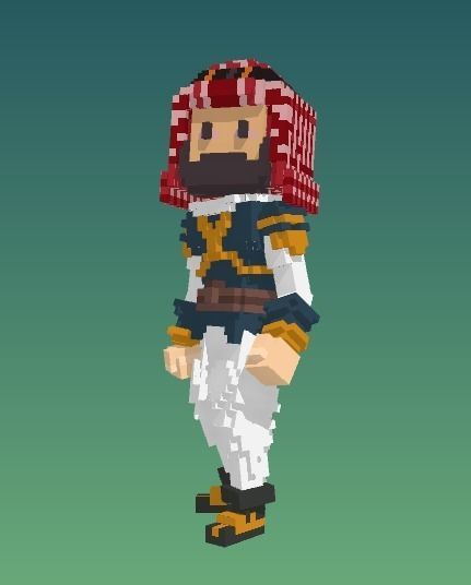 PIXEL Arabic Man  Low-poly 3D model_5