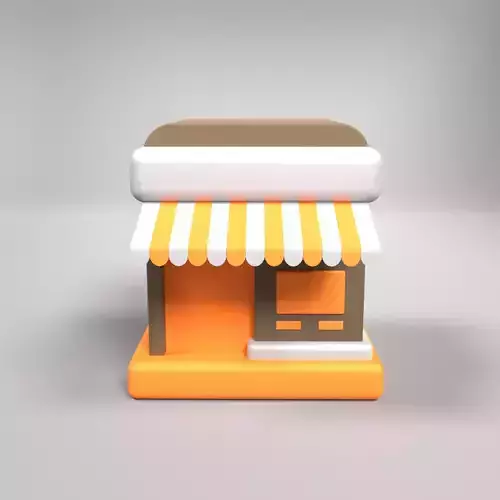 Marketplace 3D icon AR VR Lowpoly Model game ready  Low-poly 3D model