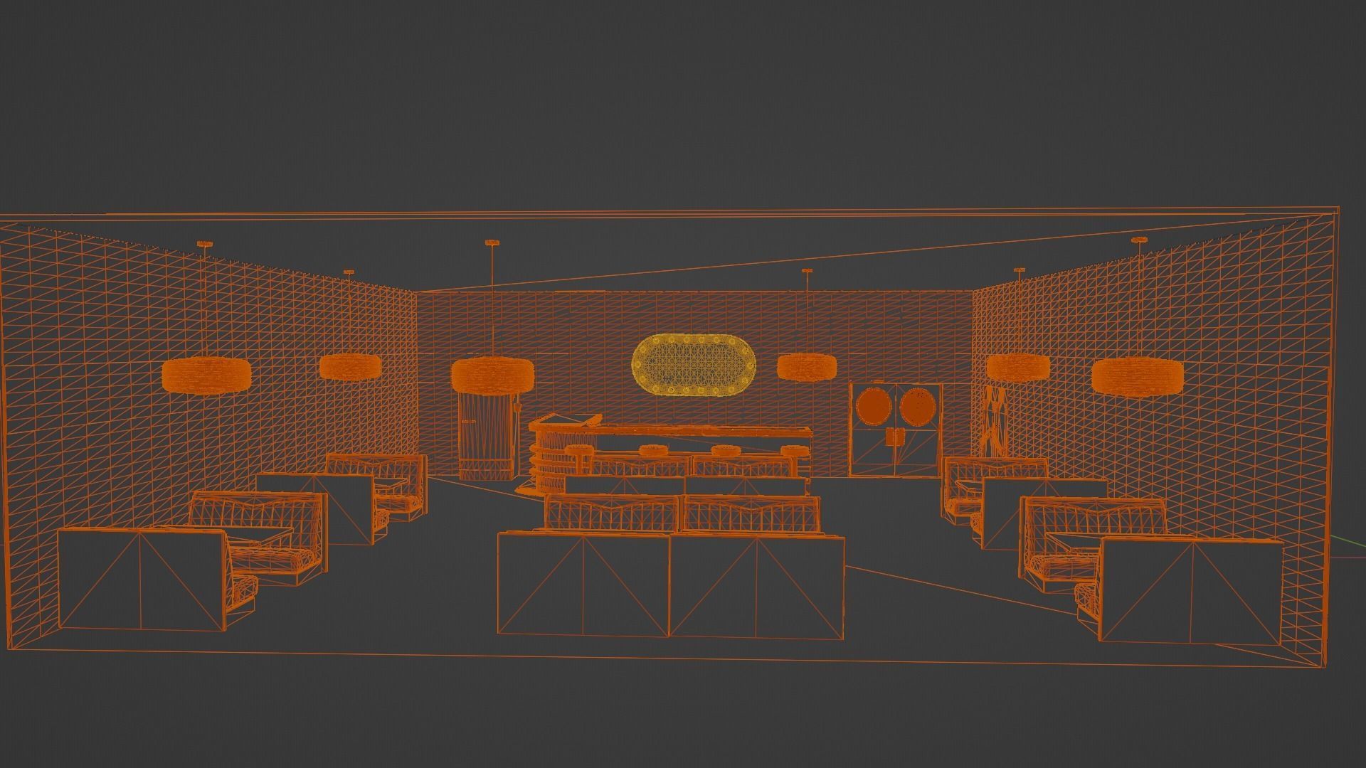 American 80s Diner Interior Free 3D model_5