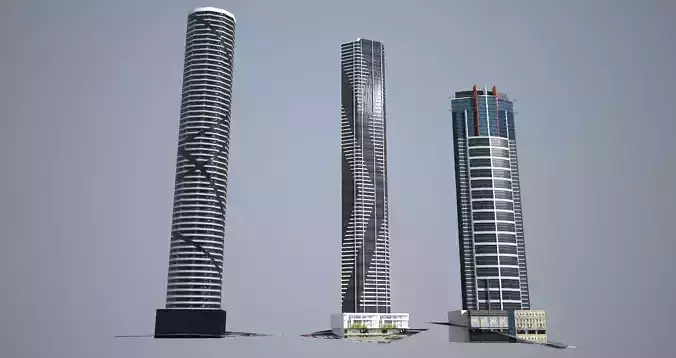 Tallest Brisbane s towers - Low poly Low-poly 3D model