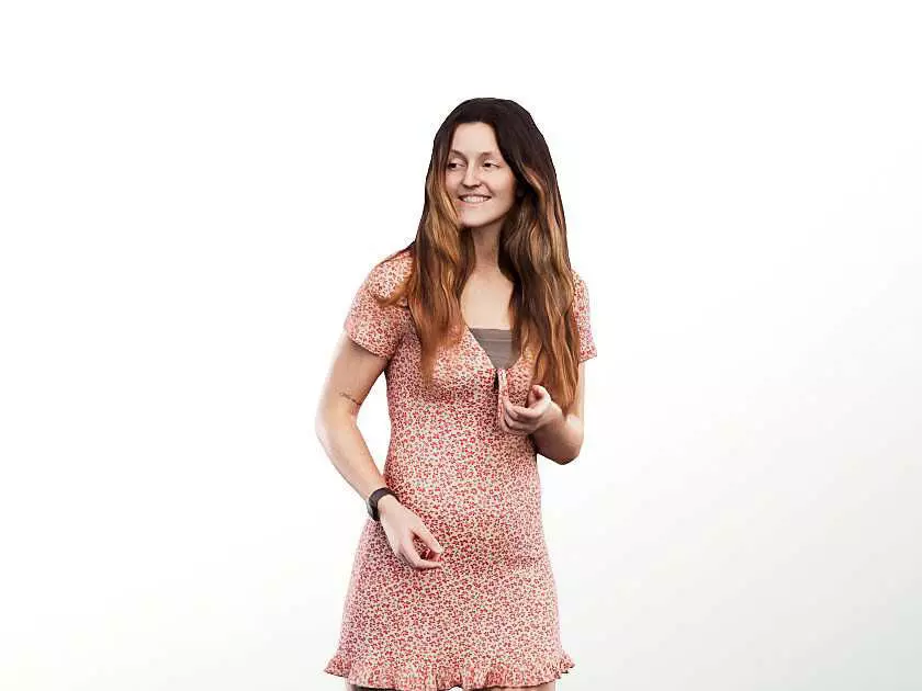 Maria 12901 - Walking Young Woman In Summer Dress Low-poly 3D model_0