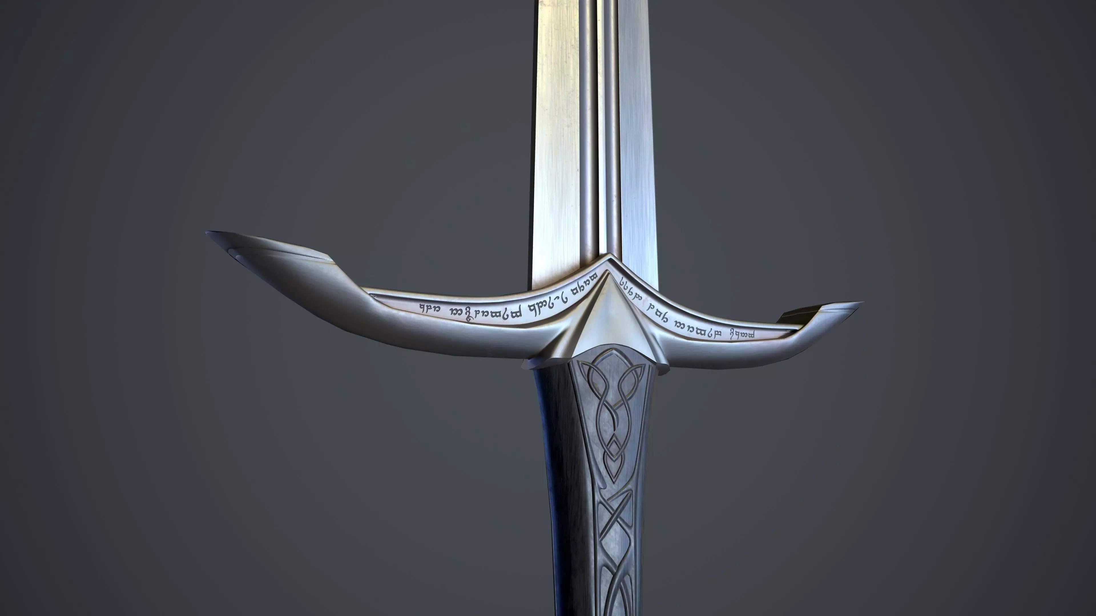 Gurthang the Dark Elf Sword Low-poly 3D model