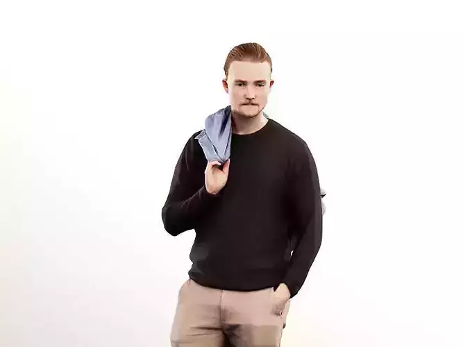 Jorge 12796 - Standing Casual Man Holding Jacked