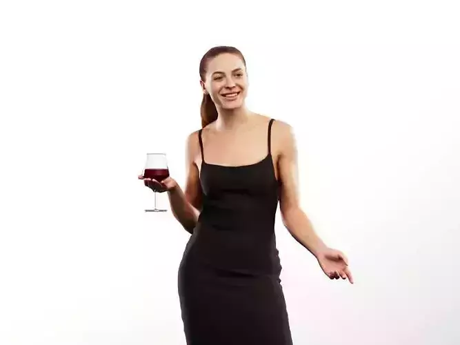 Klara 12629 - Elegant Woman Holding Wine Glass