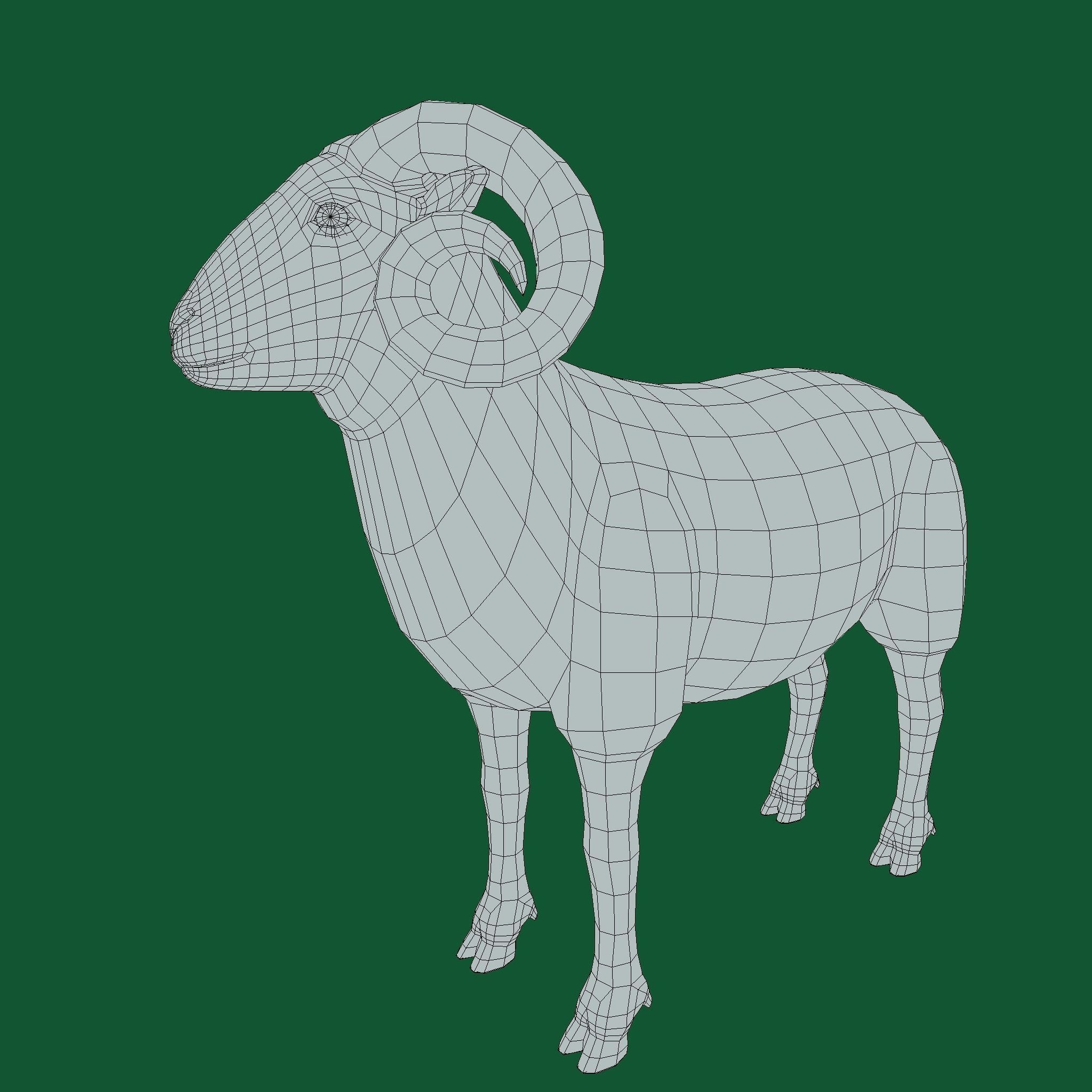 Desert Bighorn Sheep Low-poly 3D model_16