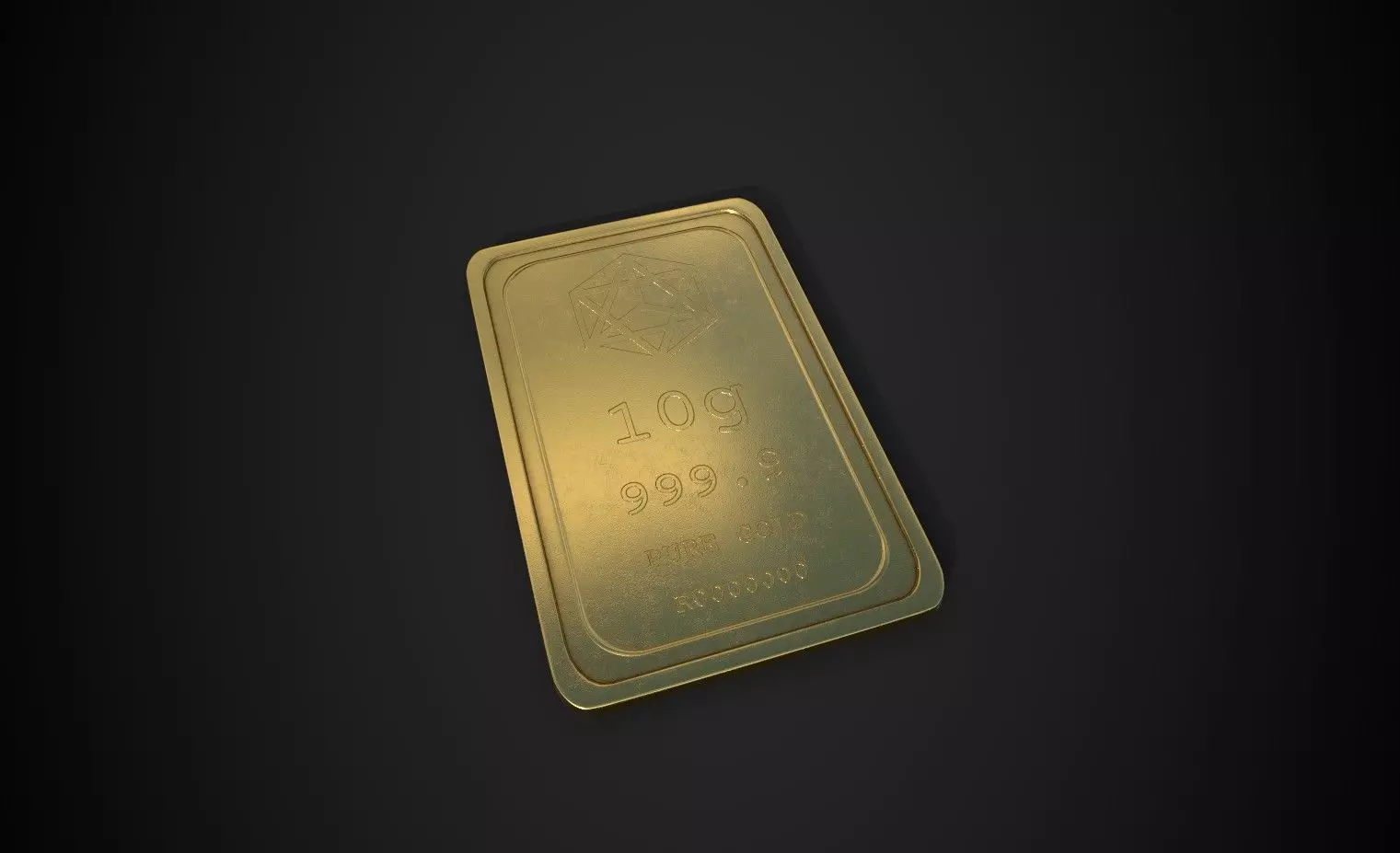 Gold Bar 10g Low-poly 3D model_0