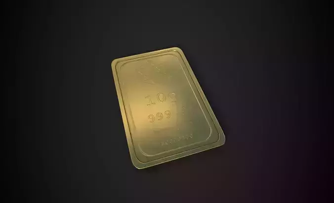 Gold Bar 10g Low-poly 3D model