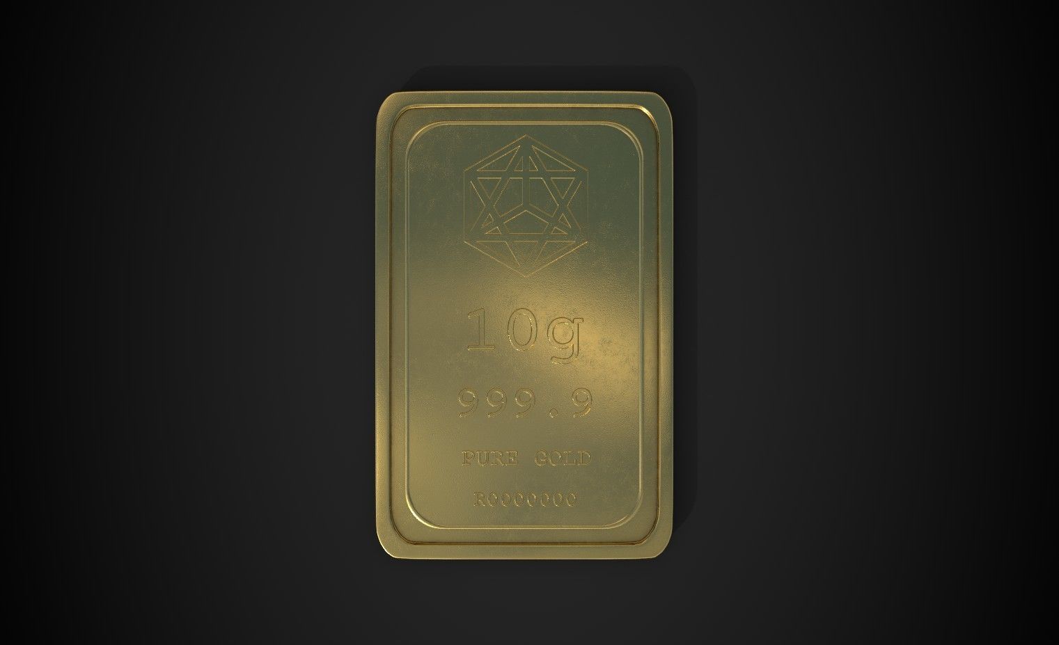 Gold Bar 10g Low-poly 3D model_2