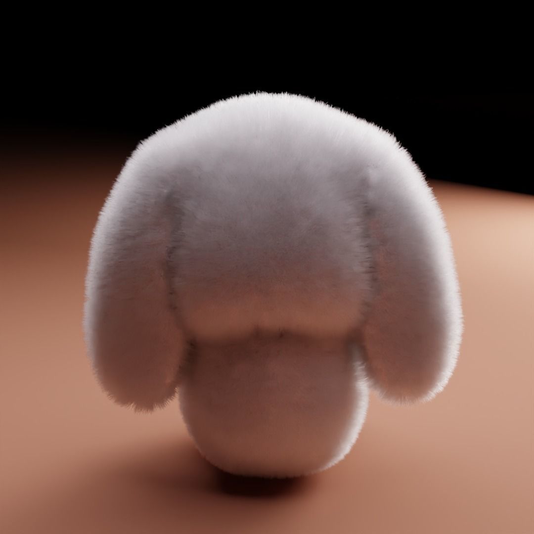 Bunny Plushie Low-poly 3D model_2