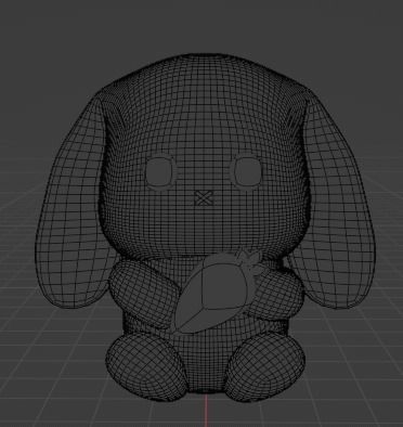 Bunny Plushie Low-poly 3D model_4