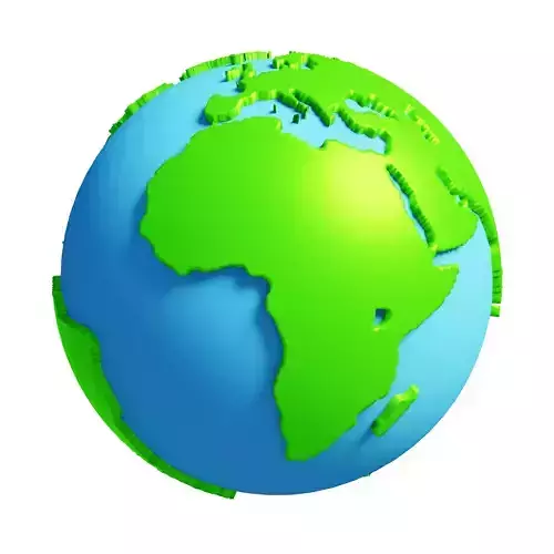 Earth 3D icon Illustration AR VR Lowpoly