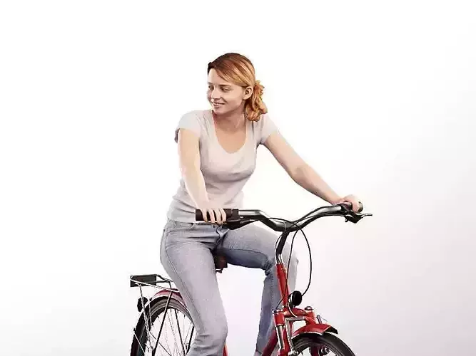 Lea 12118 - Casual Young Woman Riding Bike