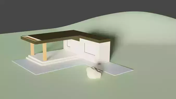 Simple House Scene 3D model