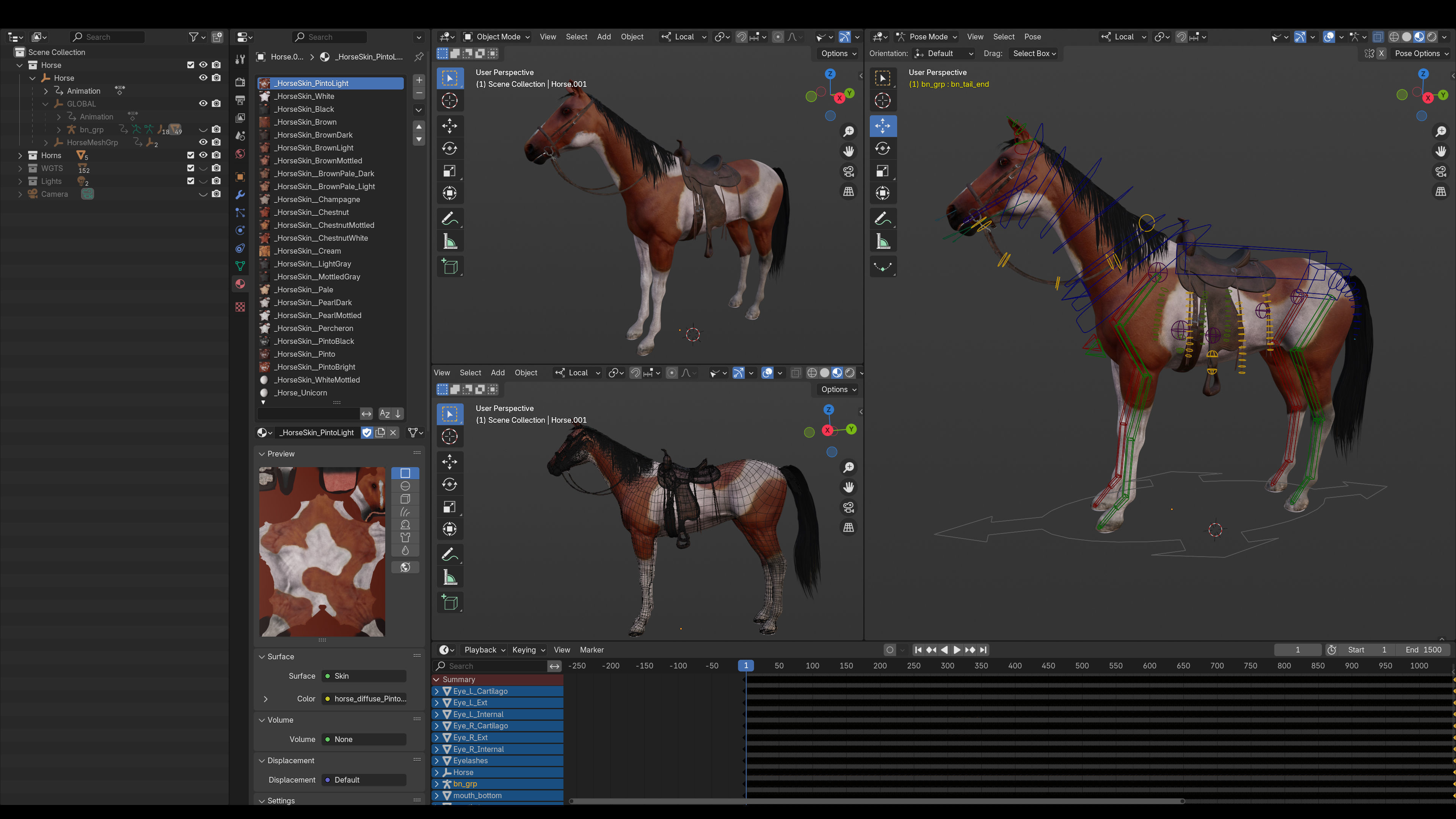Animated Horses v5 3D model_14