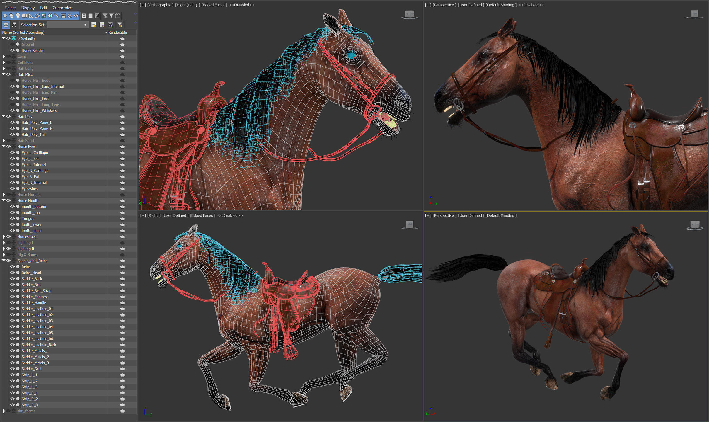 Animated Horses v5 3D model_12