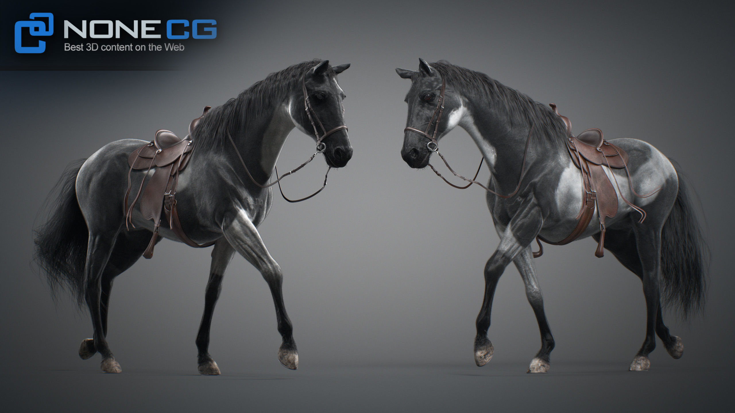 Animated Horses v5 3D model_60