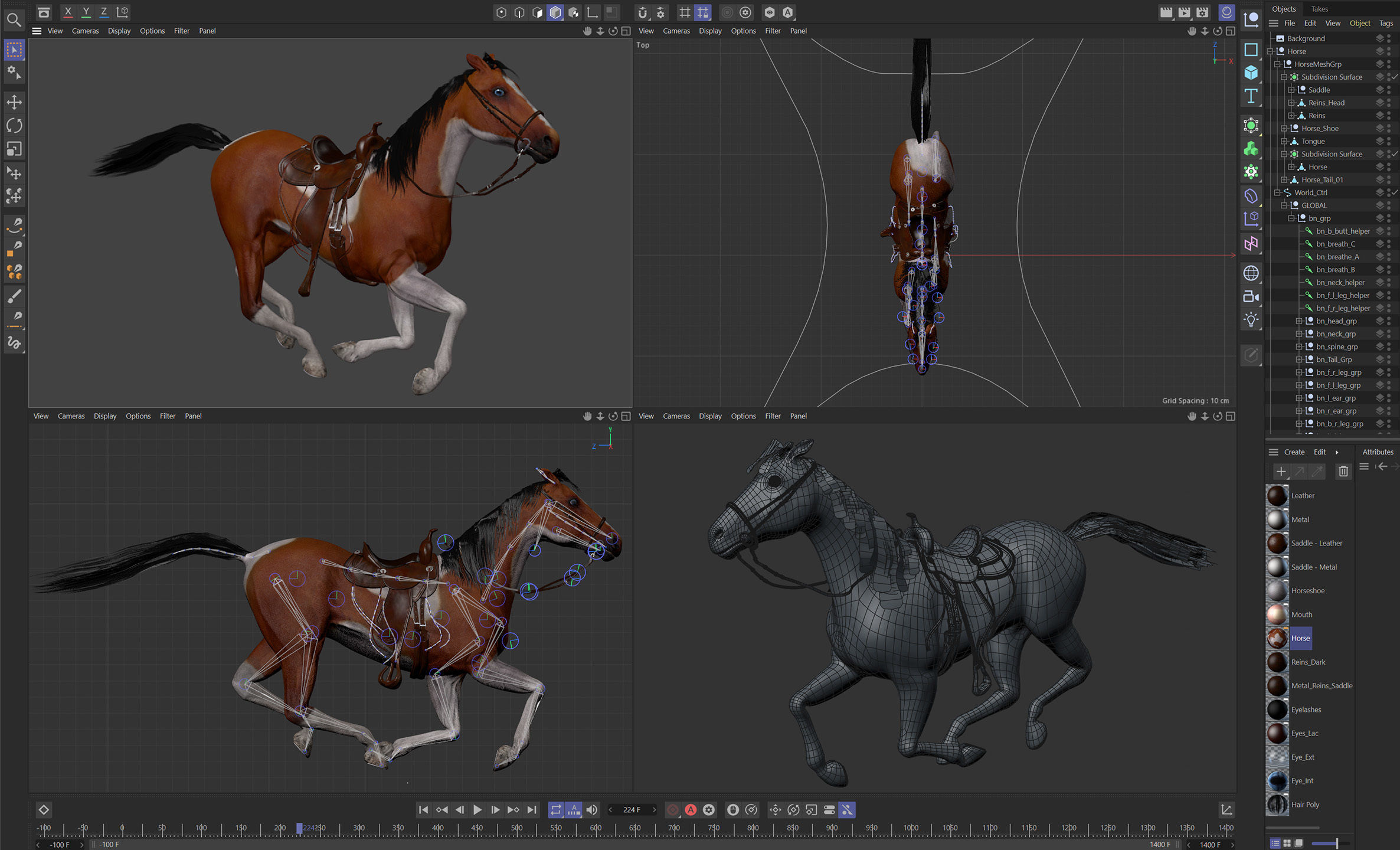 Animated Horses v5 3D model_15