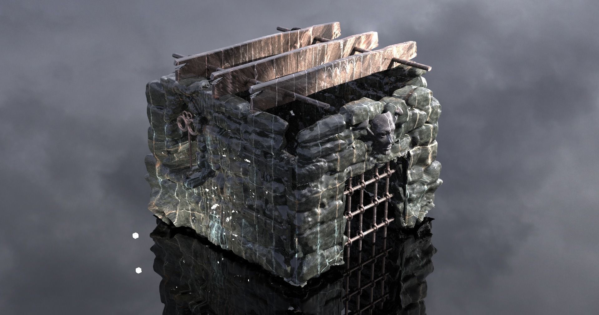 Heman Dungeon Full kit bash 3D model_2