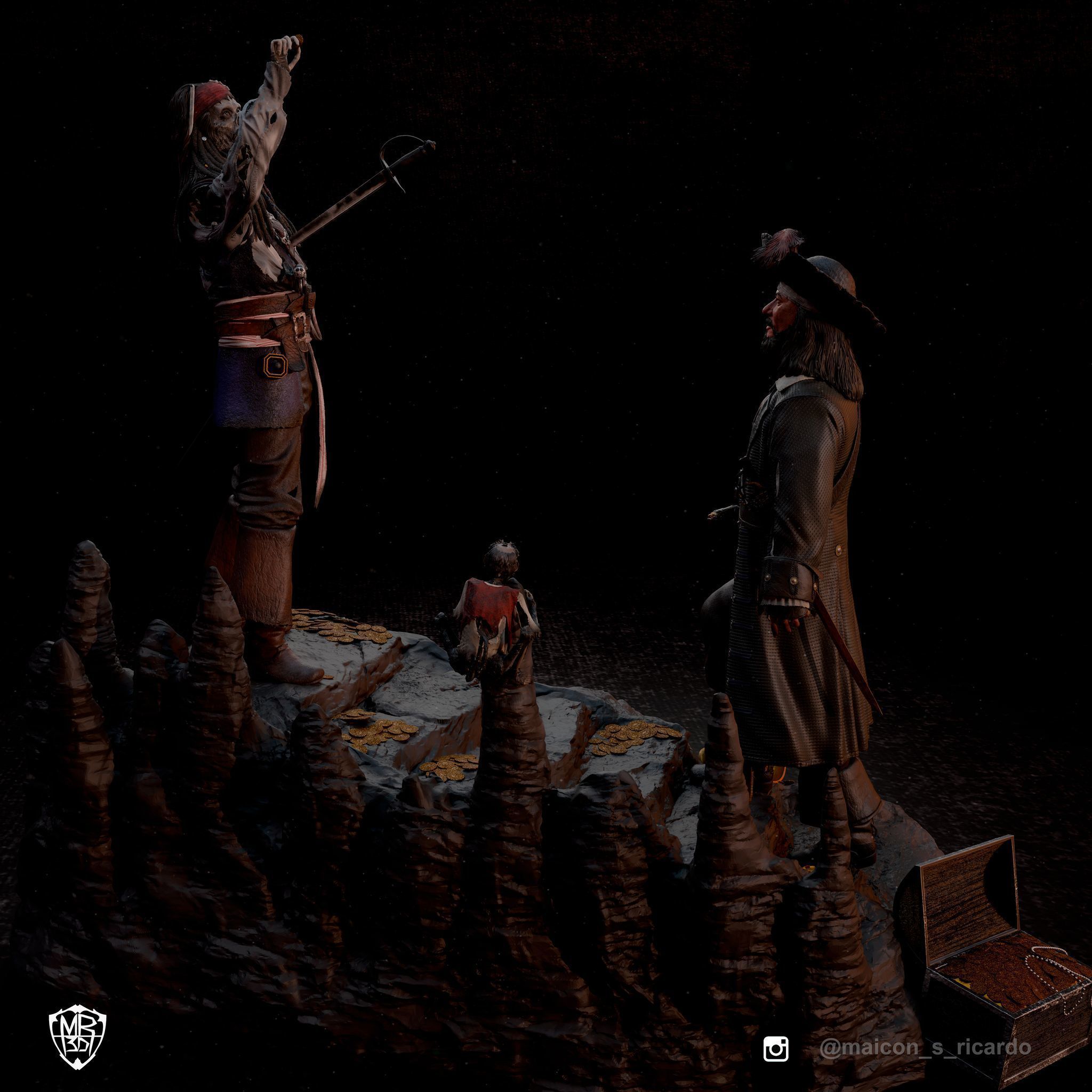 Pirates of the Caribbean Diorama 3D print model_2