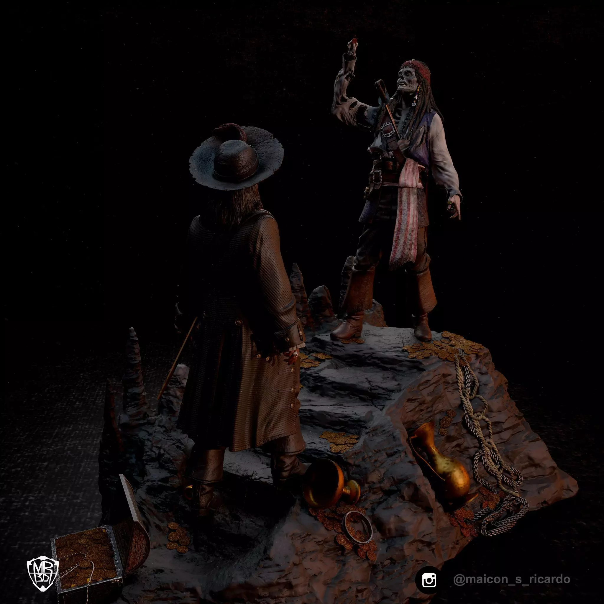 Pirates of the Caribbean Diorama 3D print model_0