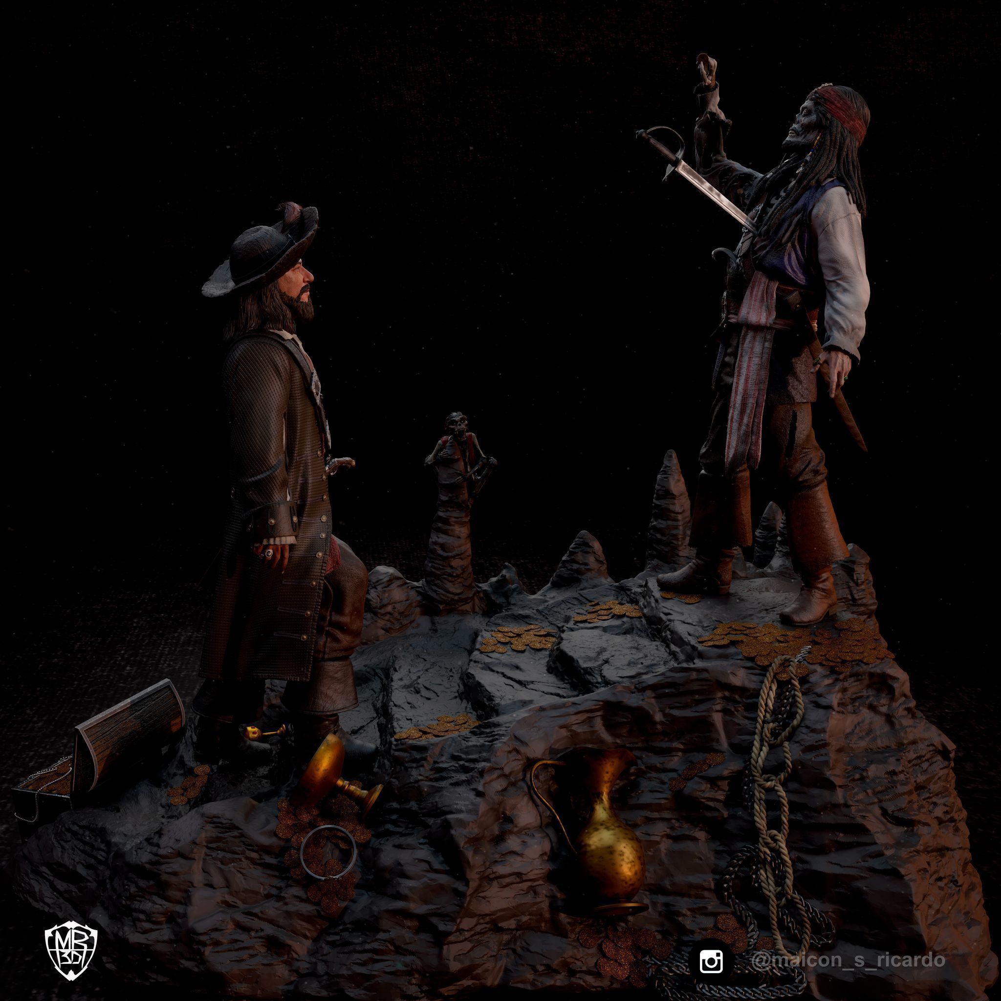 Pirates of the Caribbean Diorama 3D print model_1