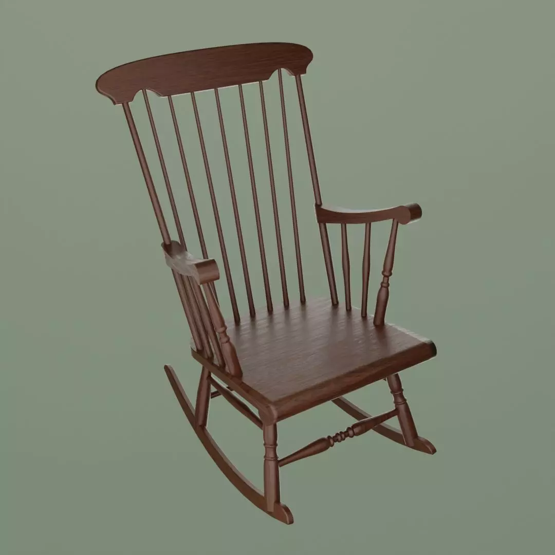 Boston Rocker Rocking Chair Free 3D model_0