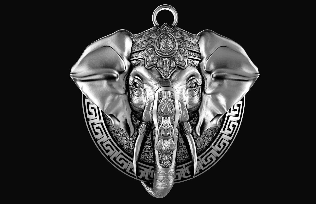 ELEPHANT PENDANT 3D print model_4