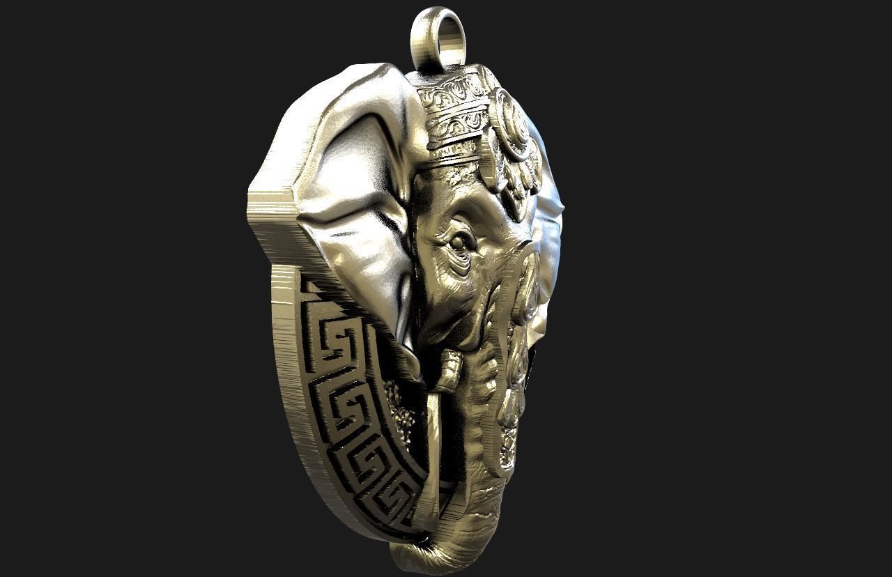 ELEPHANT PENDANT 3D print model_2