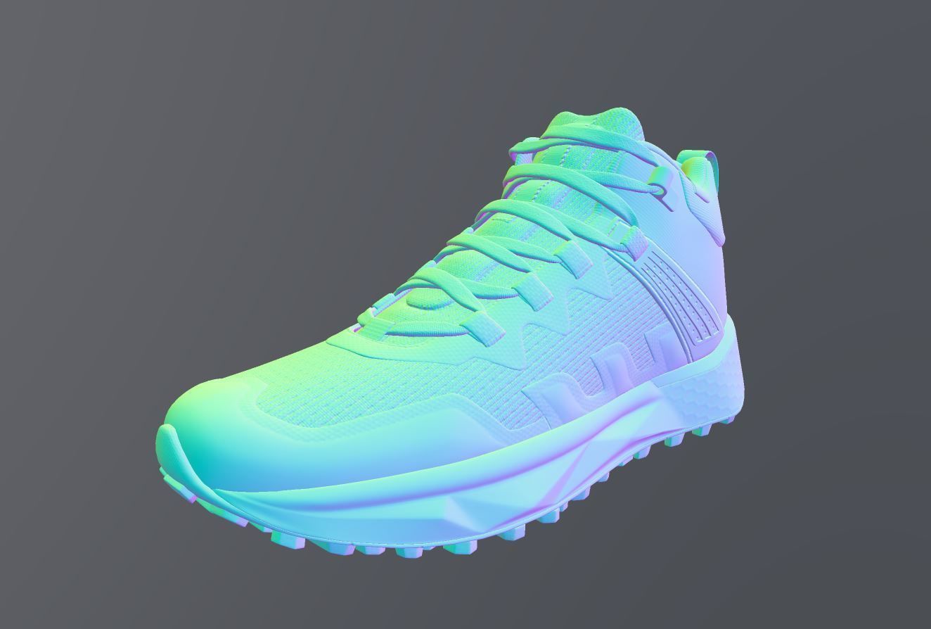Hikings Shoes  Low-poly 3D model_9