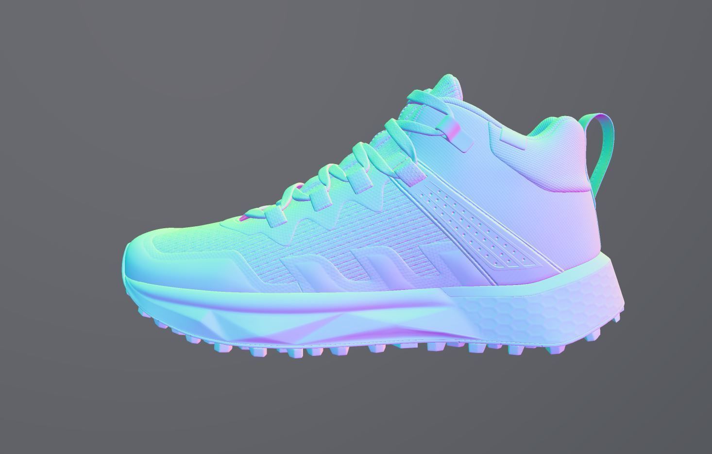 Hikings Shoes  Low-poly 3D model_8