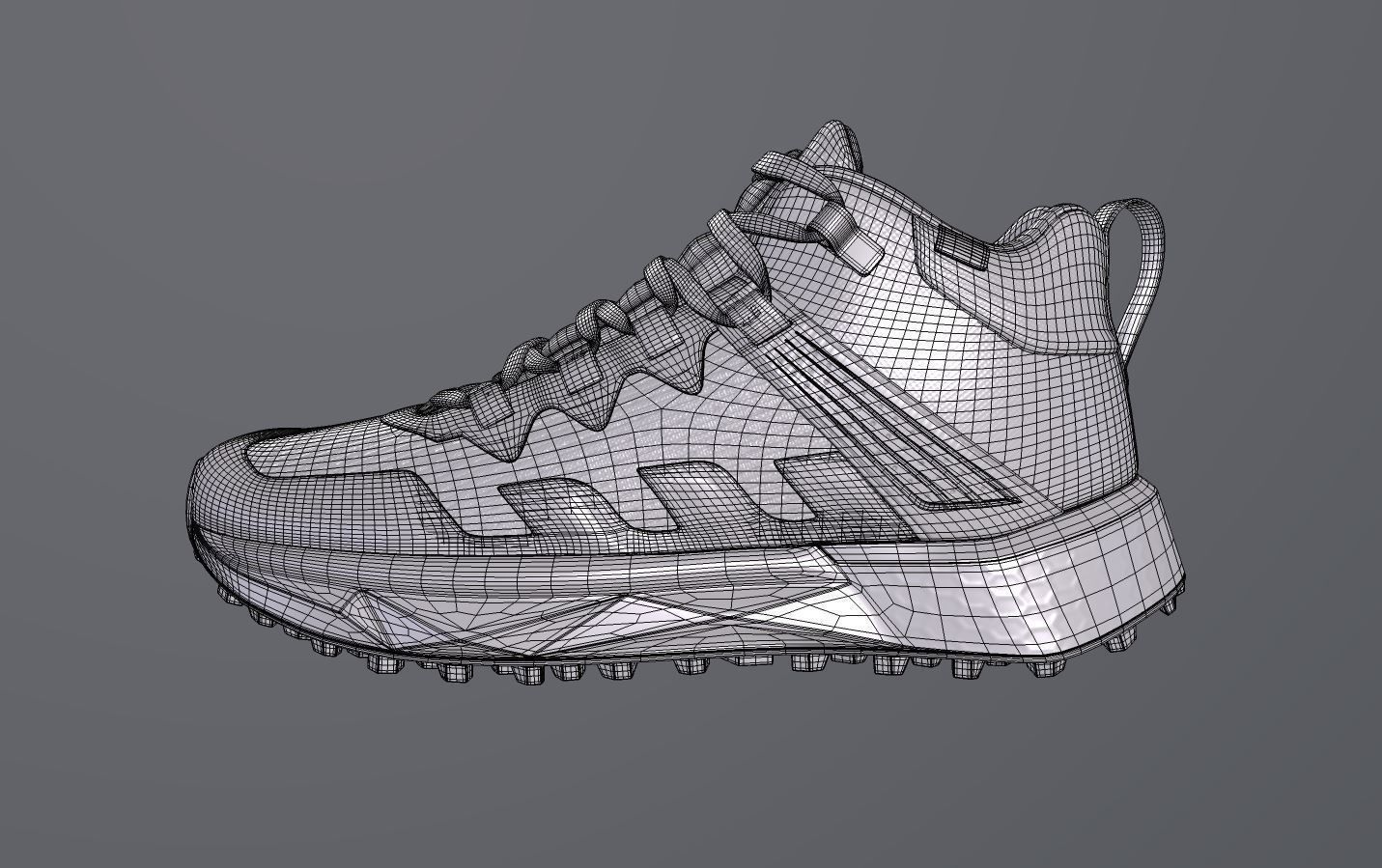 Hikings Shoes  Low-poly 3D model_11