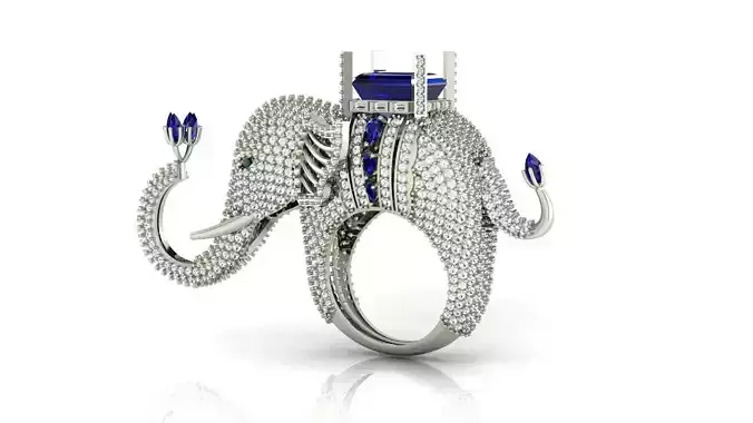Elephant Jewelry Ring 3D print model