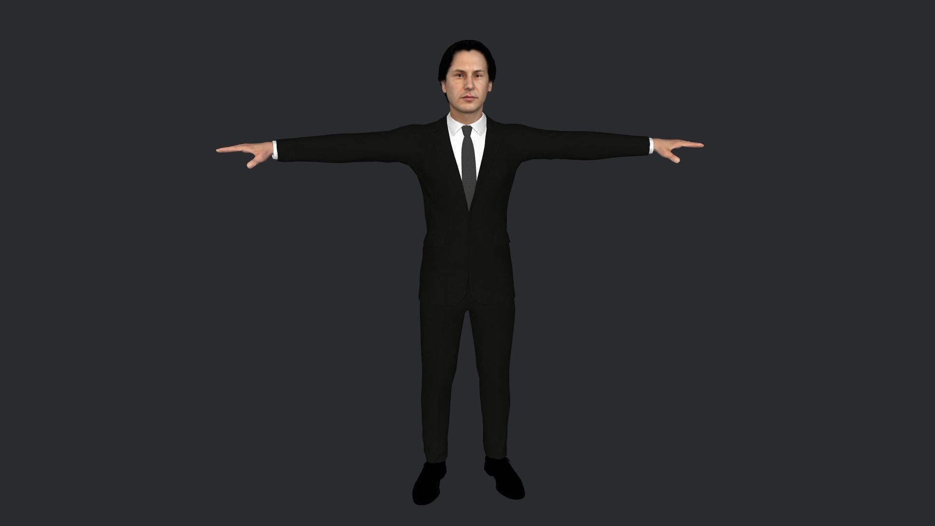 Neo Keanu Reeves from Matrix Hyper Realistic Rigged Character 3D model_12