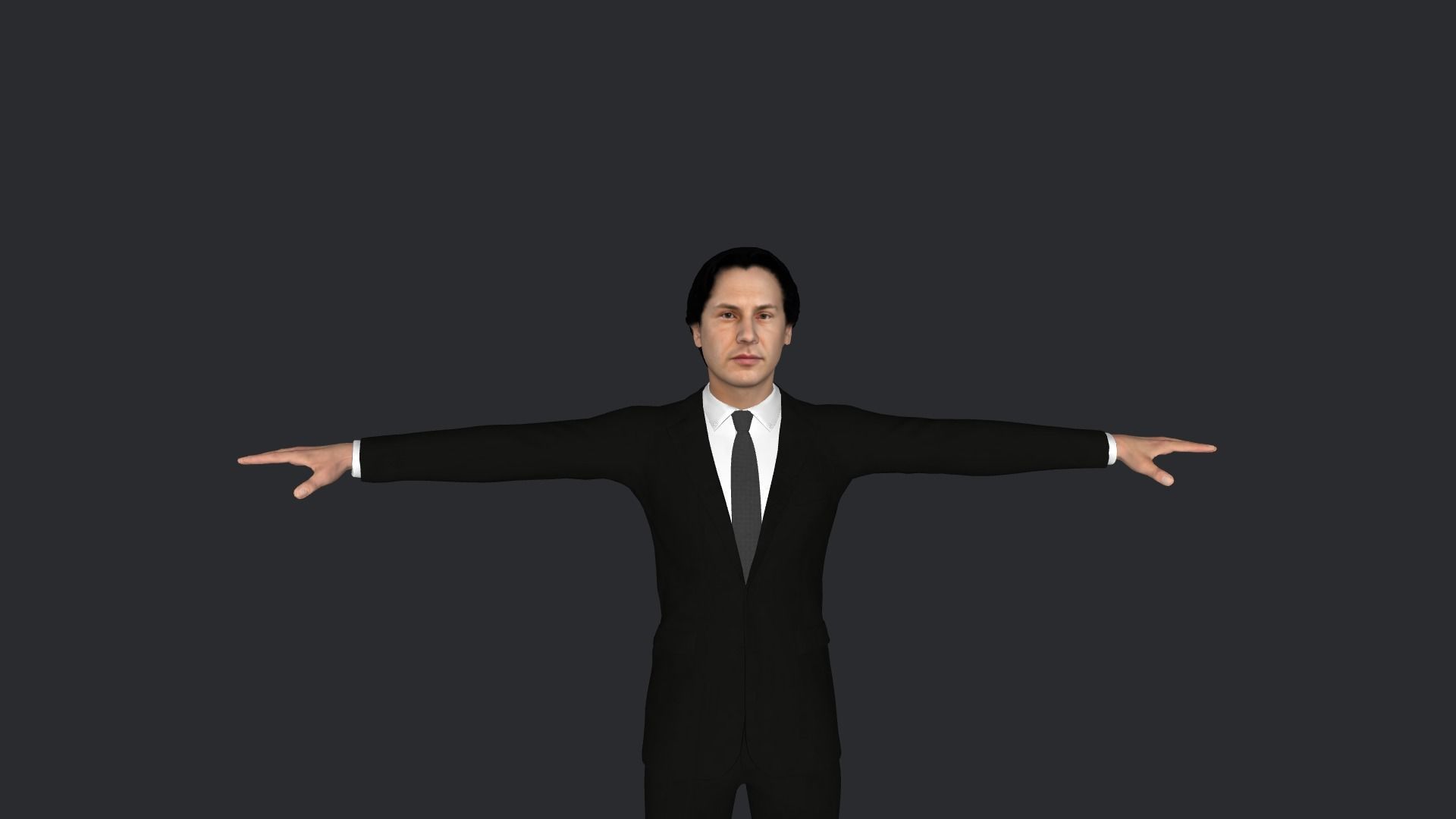 Neo Keanu Reeves from Matrix Hyper Realistic Rigged Character 3D model_1