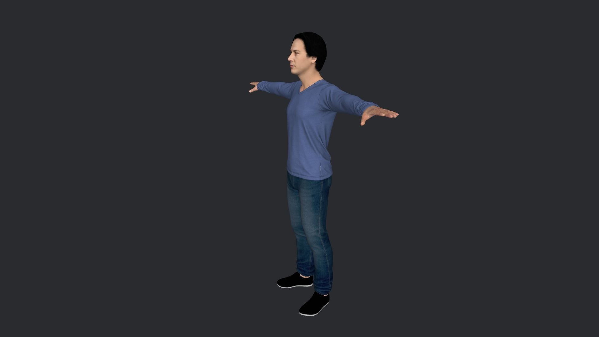 Neo Keanu Reeves from Matrix Hyper Realistic Rigged Character 3D model_19