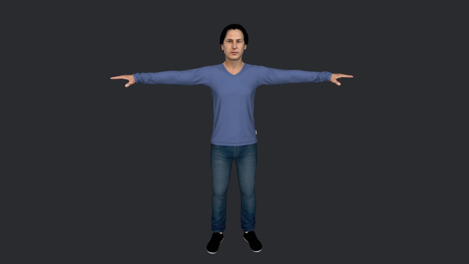 Neo Keanu Reeves from Matrix Hyper Realistic Rigged Character 3D model_18