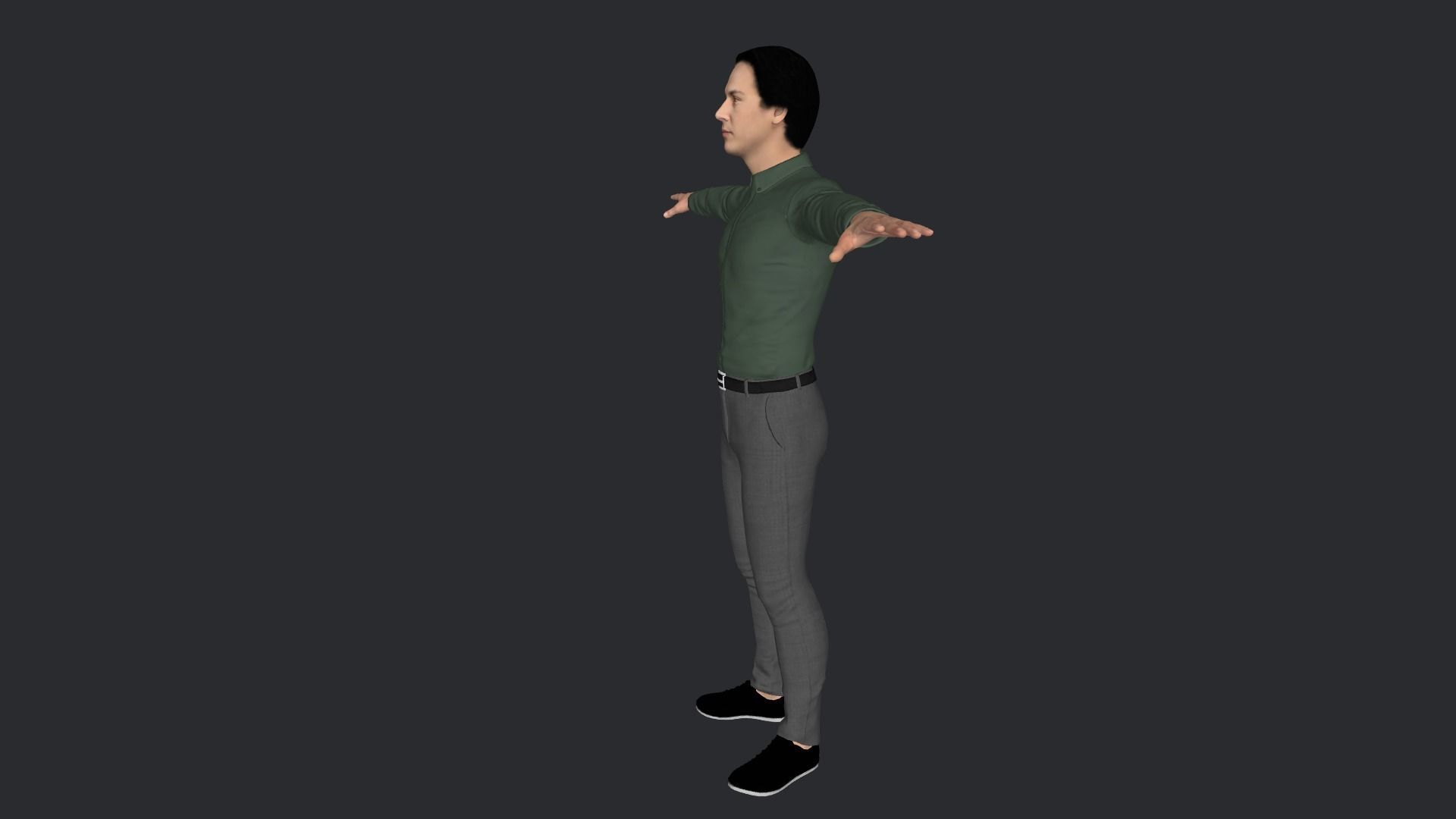 Neo Keanu Reeves from Matrix Hyper Realistic Rigged Character 3D model_3