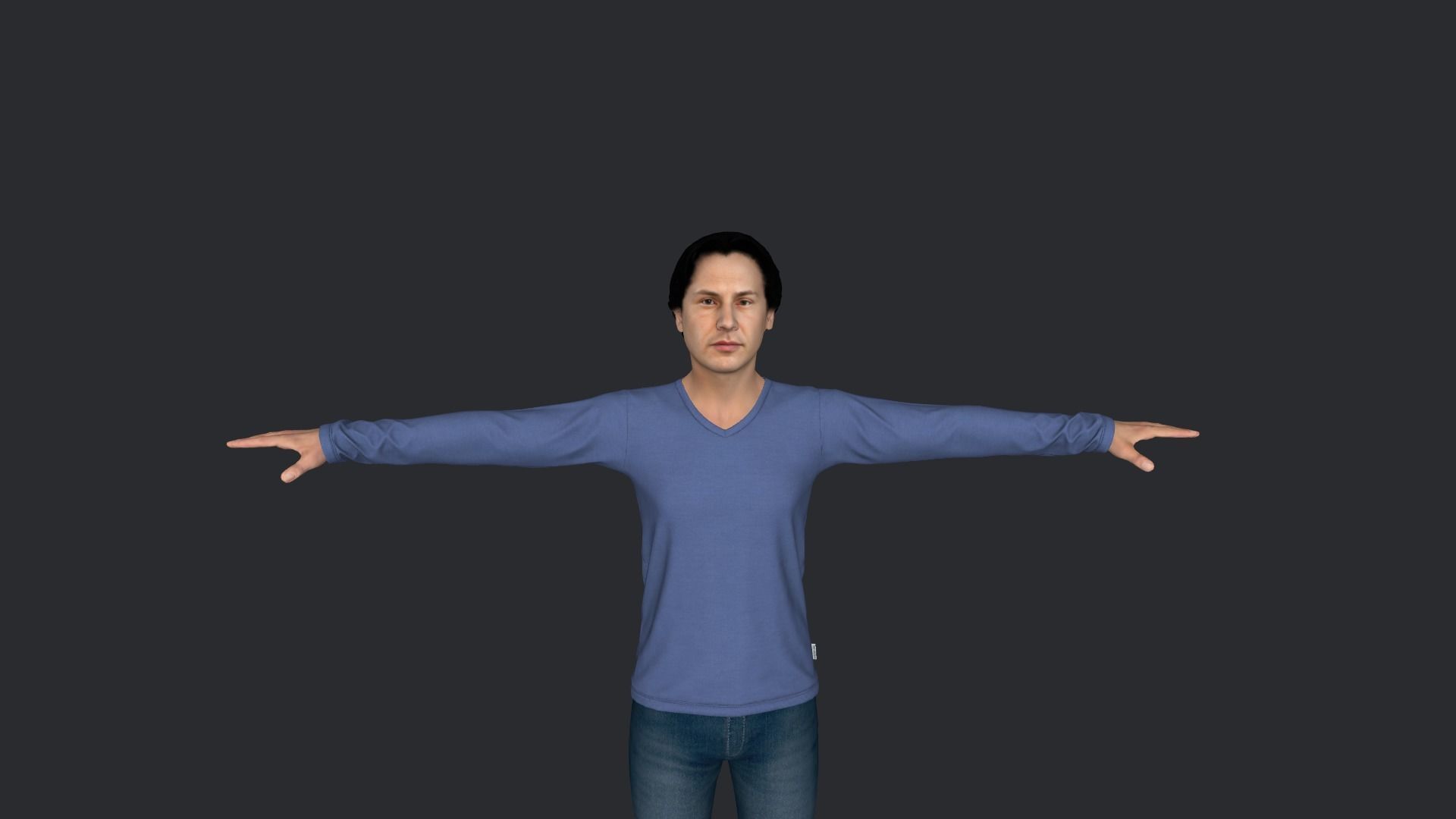 Neo Keanu Reeves from Matrix Hyper Realistic Rigged Character 3D model_17