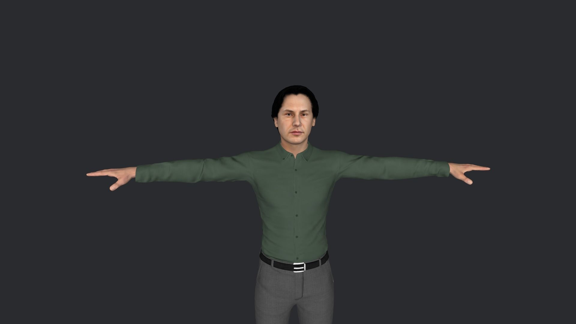 Neo Keanu Reeves from Matrix Hyper Realistic Rigged Character 3D model_32