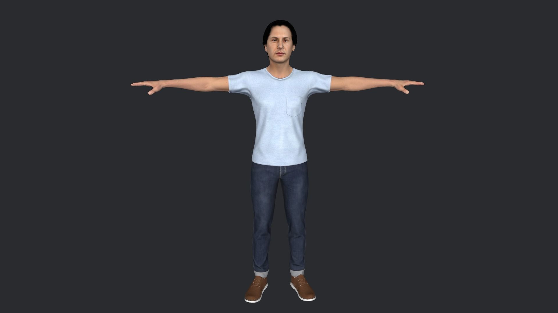 Neo Keanu Reeves from Matrix Hyper Realistic Rigged Character 3D model_7