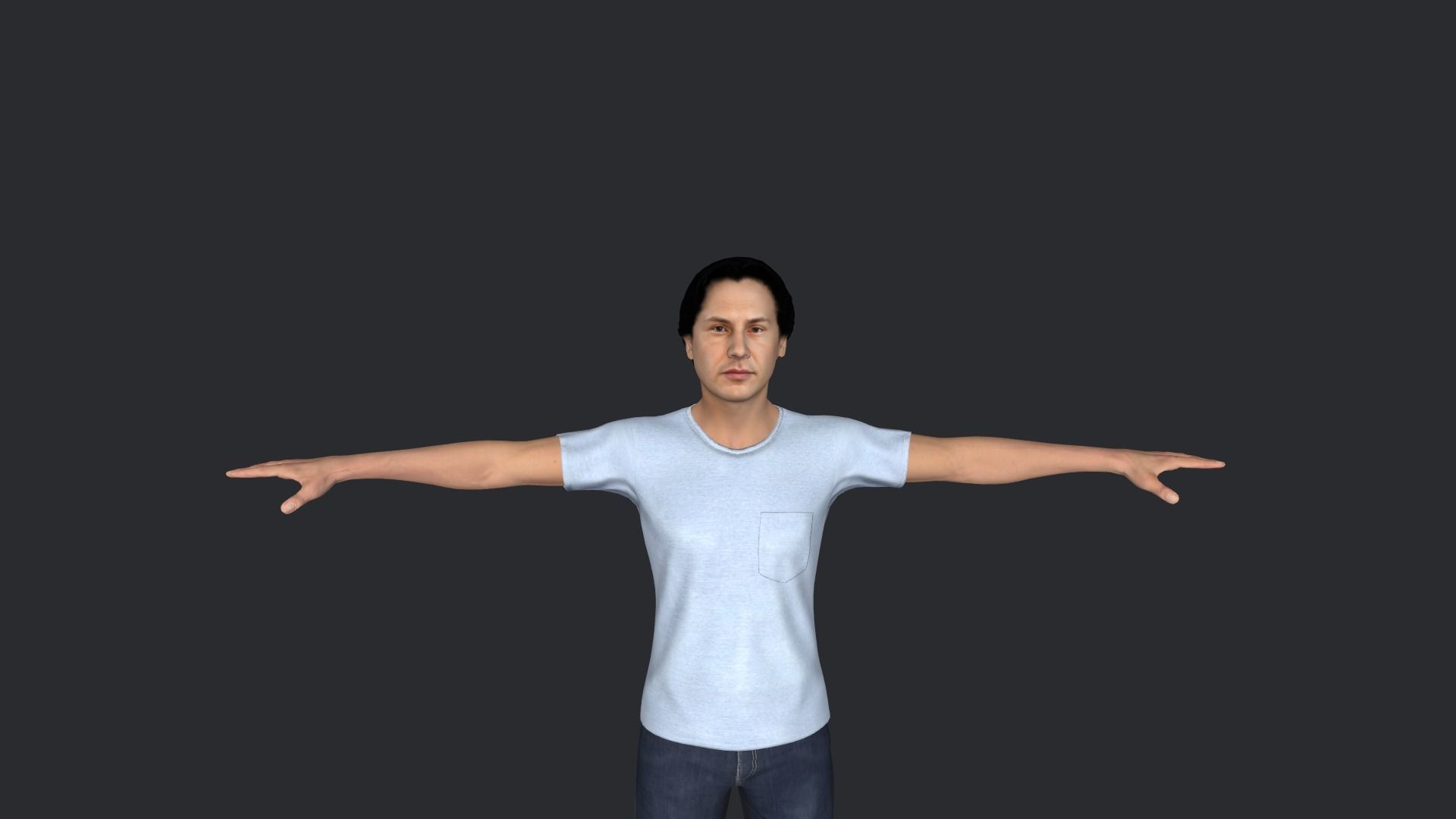 Neo Keanu Reeves from Matrix Hyper Realistic Rigged Character 3D model_6