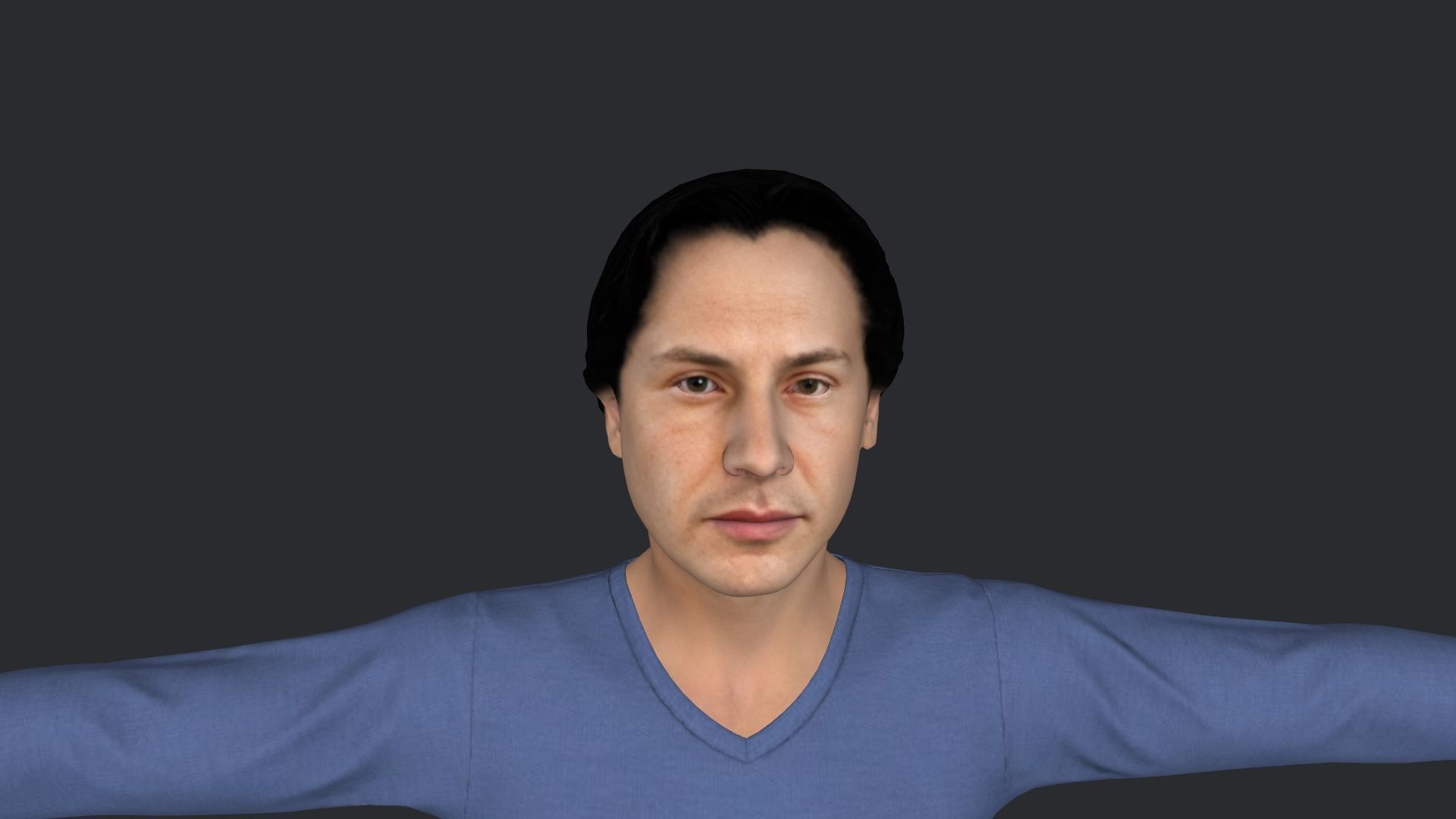 Neo Keanu Reeves from Matrix Hyper Realistic Rigged Character 3D model_16