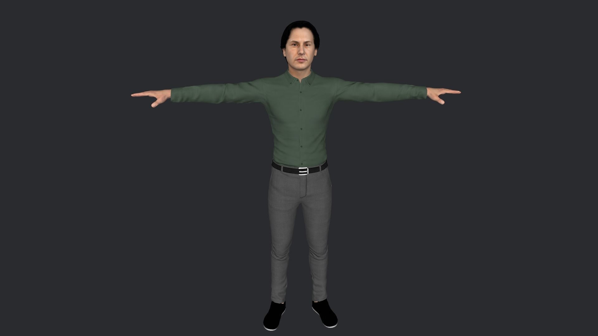 Neo Keanu Reeves from Matrix Hyper Realistic Rigged Character 3D model_2