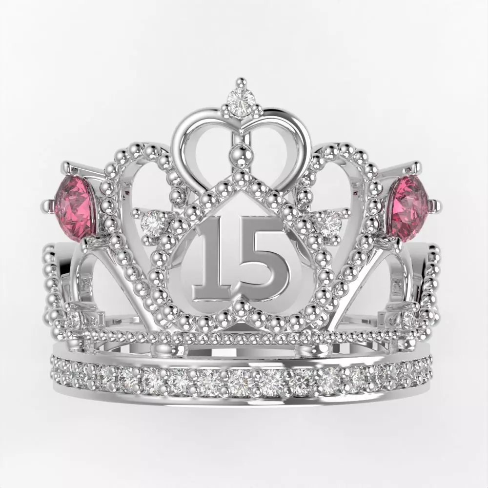 Crown ring for 15 years 3D print model
