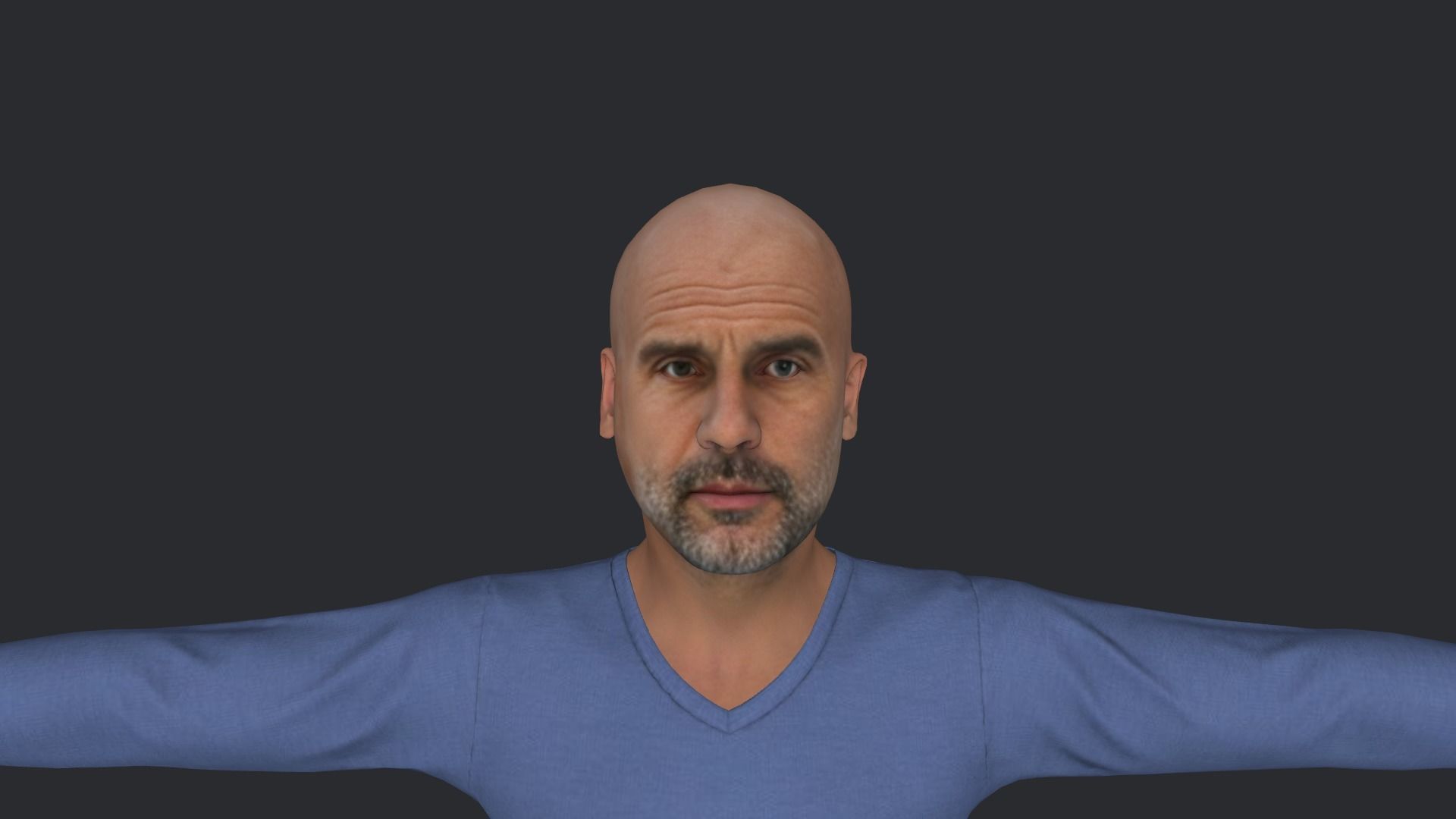 Pep Guardiola Hyper Realistic Full Body Rigged Character 3D model_16