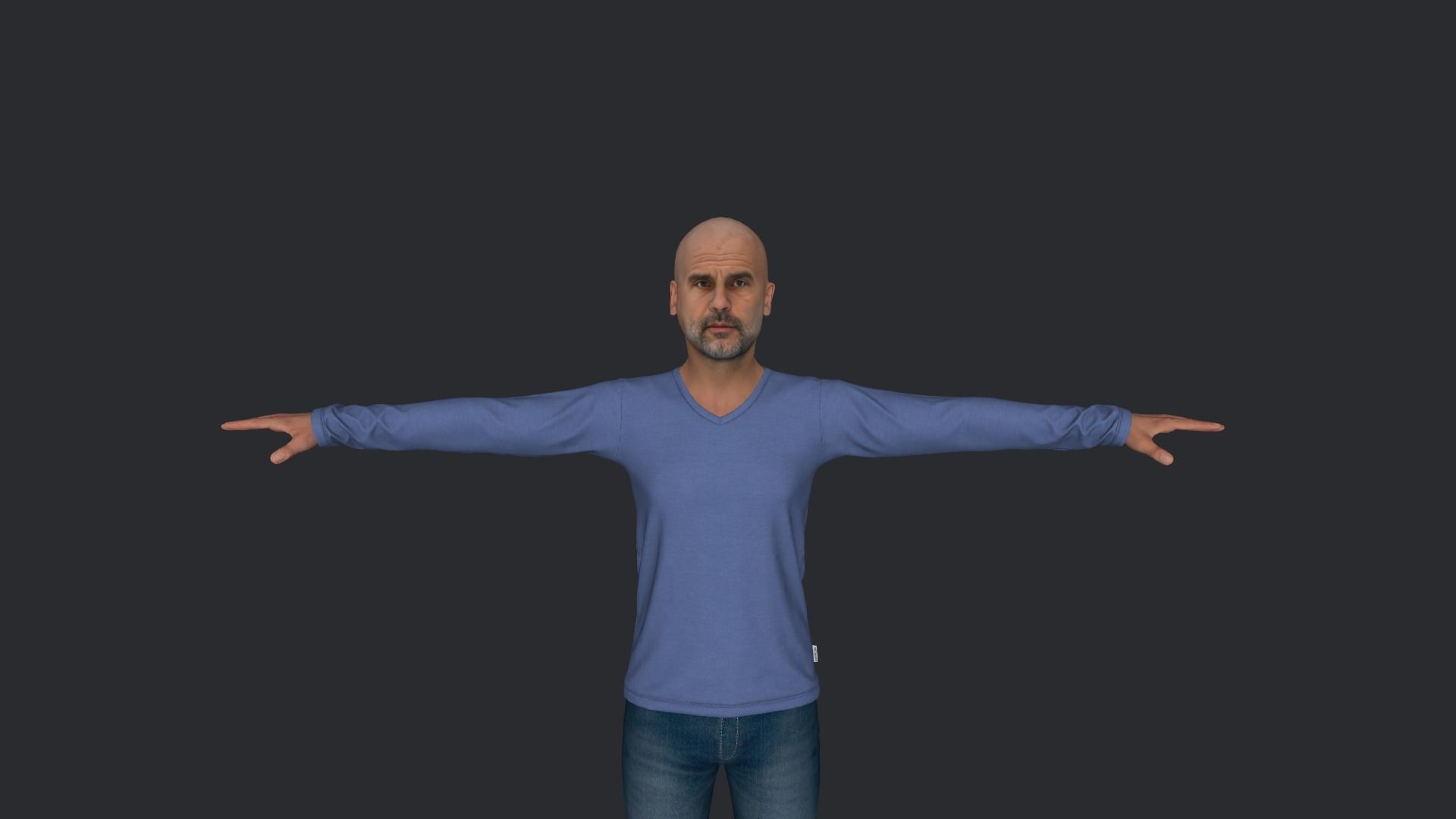 Pep Guardiola Hyper Realistic Full Body Rigged Character 3D model_17