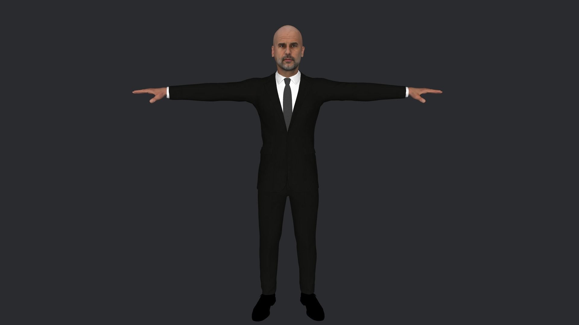 Pep Guardiola Hyper Realistic Full Body Rigged Character 3D model_12
