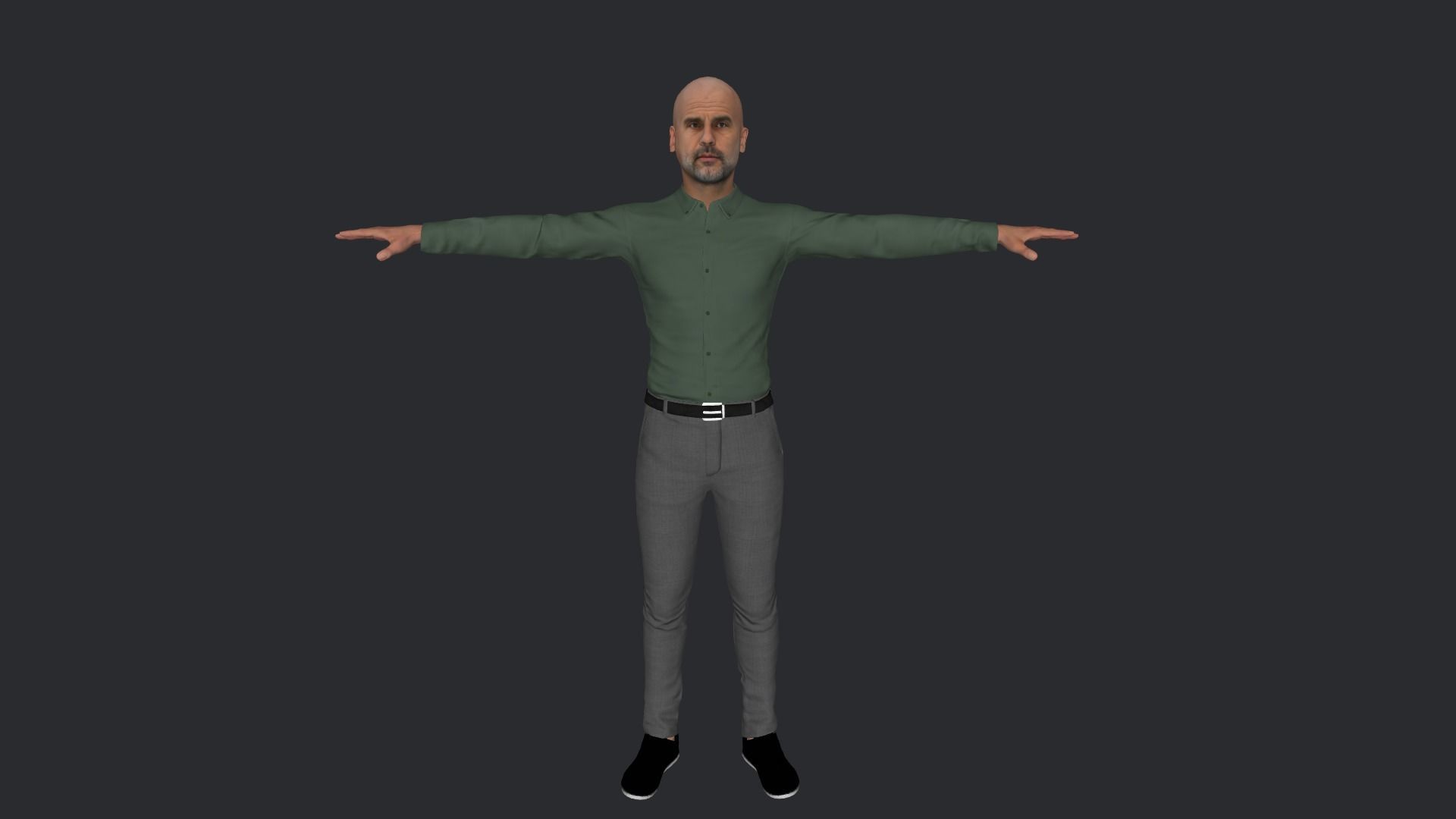 Pep Guardiola Hyper Realistic Full Body Rigged Character 3D model_2